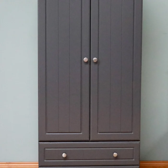 Eden 2 Drawer 2 Door Wardrobe in Charcoal