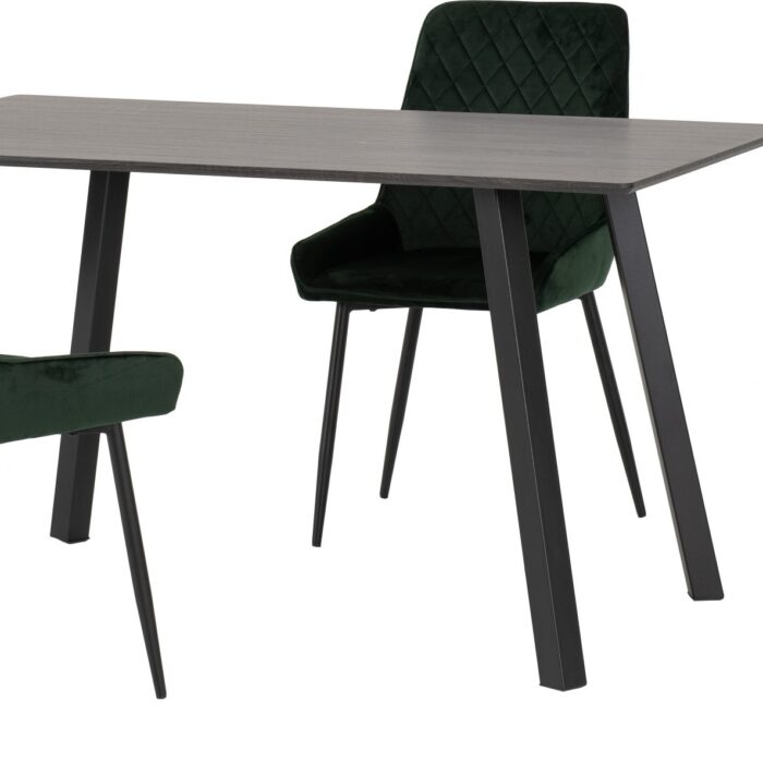 Berlin + Avery Green Dining Set with 4 Emerald Green Avery Chairs