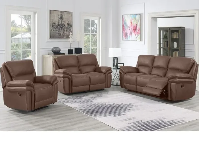 Blaine Chestnut Reclining Sofa Set