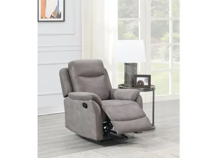 Evan Grey 1 Seater Reclining Fabric Armchair