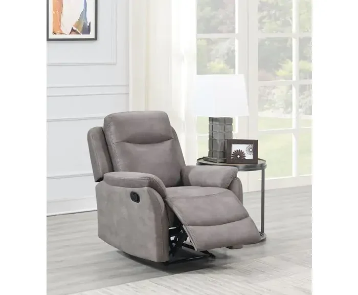 Evan Grey 1 Seater Reclining Fabric Armchair