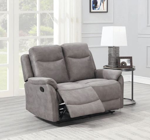 Evan Grey 2 Seater Reclining Fabric Sofa