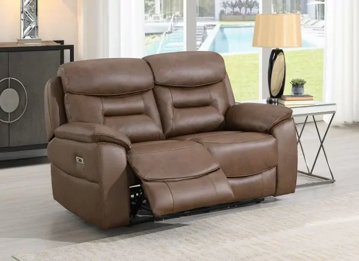 Leroy Chestnut 2 Seater Elecric Reclining Sofa