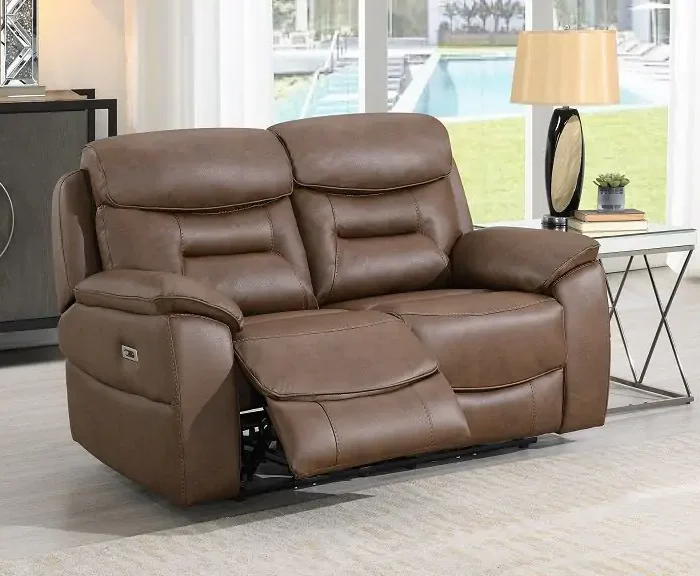 Leroy Chestnut 2 Seater Elecric Reclining Sofa
