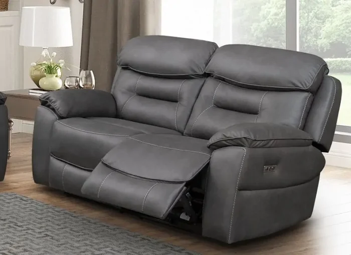 Leroy Grey 2 Seater Electric Recliner Sofa