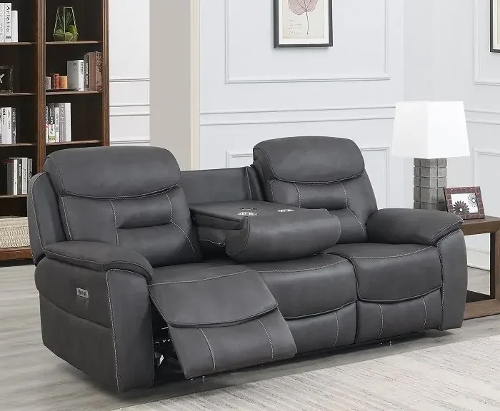 Leroy Grey 3 Seater Electric Recliner Sofa