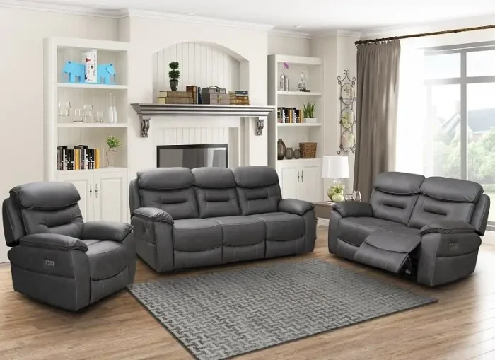 Leroy Grey Electric Recliner Sofa Collection