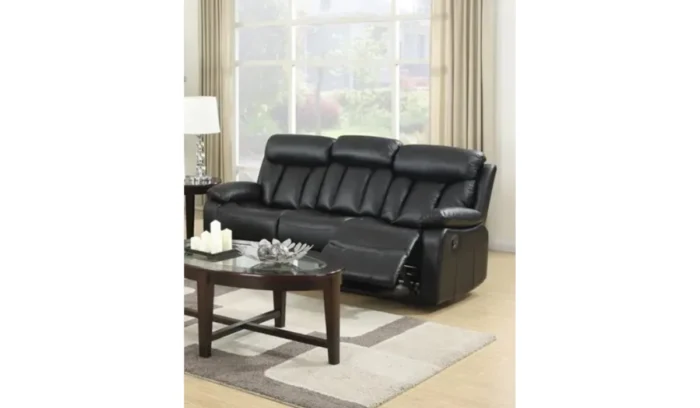 Merrion Black 3 Seater Recliner Sofa