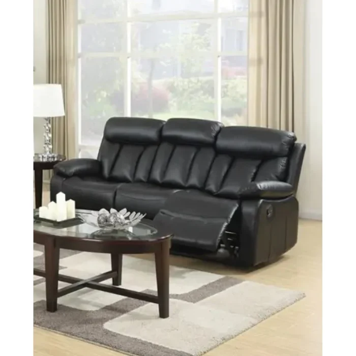 Merrion Black 3 Seater Recliner Sofa