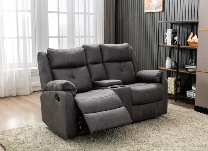 Casey Grey 2 Seater Recliner Sofa