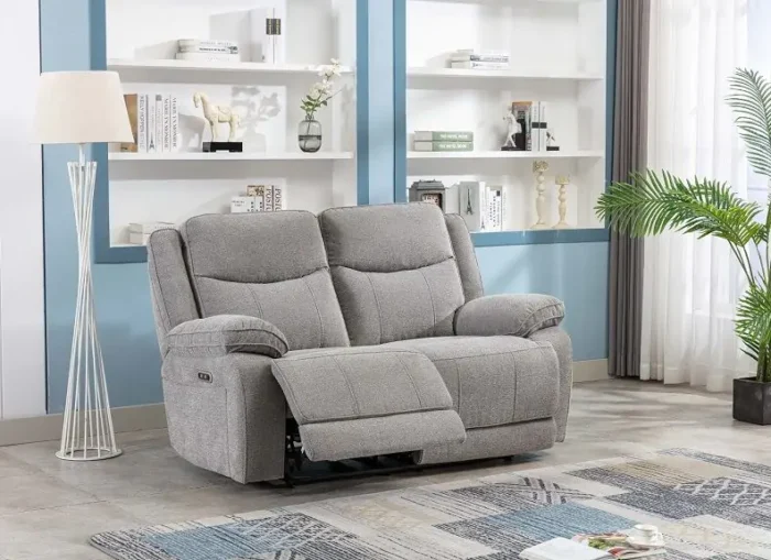 Herbert 2 Seater Recliner Sofa Light Grey