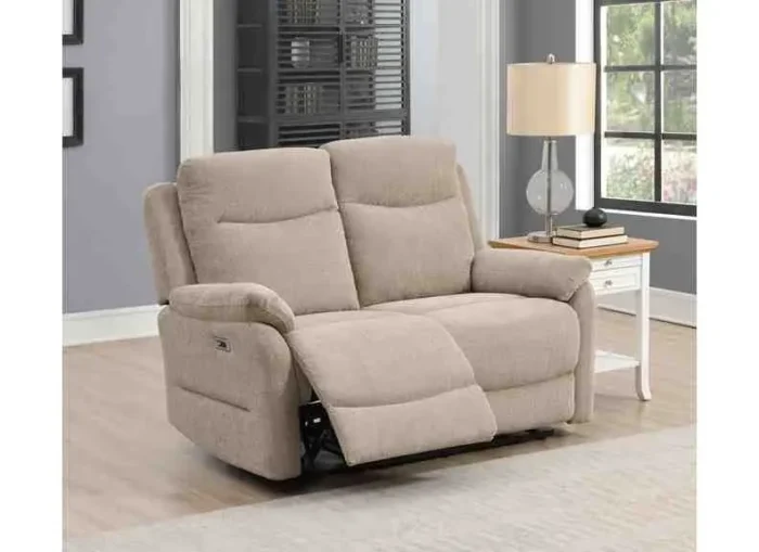 Keegan Oatmeal 2 Seater Electric Recliner Sofa