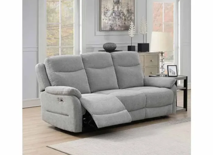 Keegan Grey 3 Seater Electric Recliner Sofa