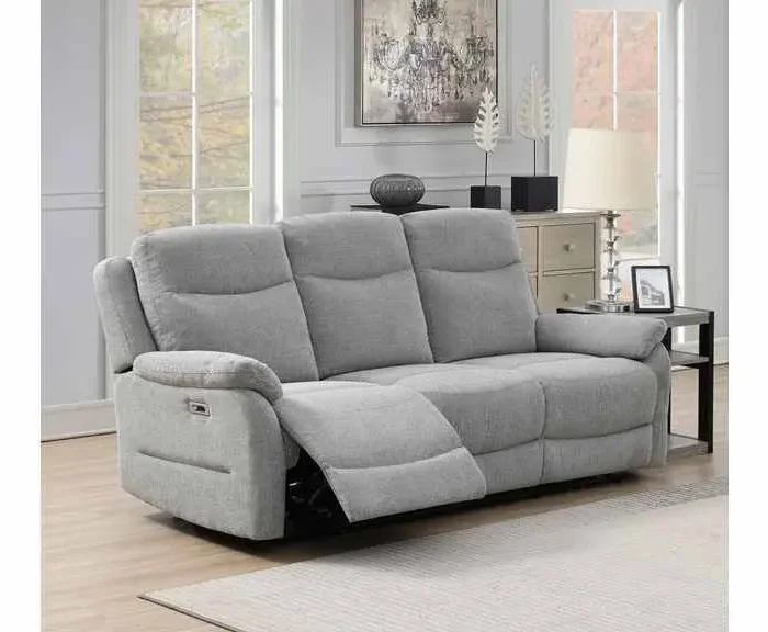 Keegan Grey 3 Seater Electric Recliner Sofa
