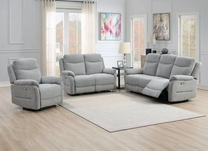 Keegan Grey Electric Recliner Sofa Collection