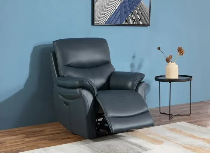 Ricardo Blue 1 Seater Recliner Armchair