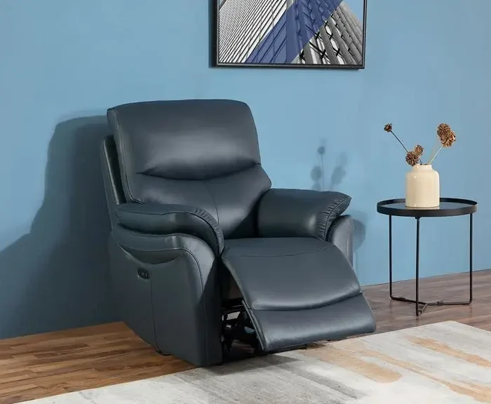 Ricardo Blue 1 Seater Recliner Armchair