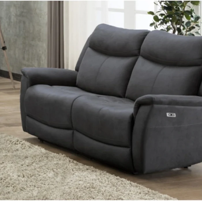 Arizona Slate 2 Seater Electric Reclining Sofa