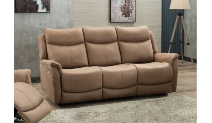 Arizona Caramel 3 Seater Electric Recliner Sofa