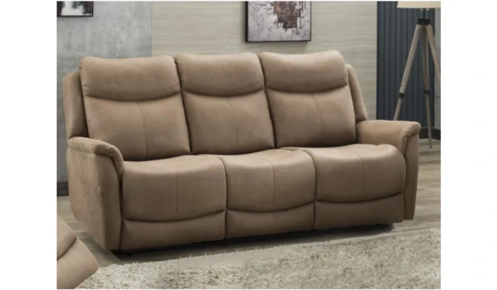 Arizona Caramel 3 Seater Fixed Sofa