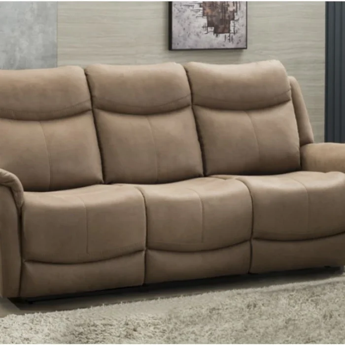 Arizona Caramel 3 Seater Fixed Sofa