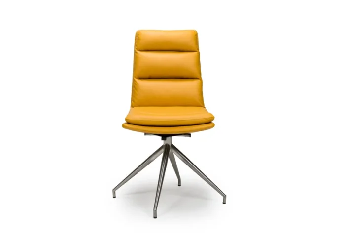 Nobo Chair Ochre Brushed Steel