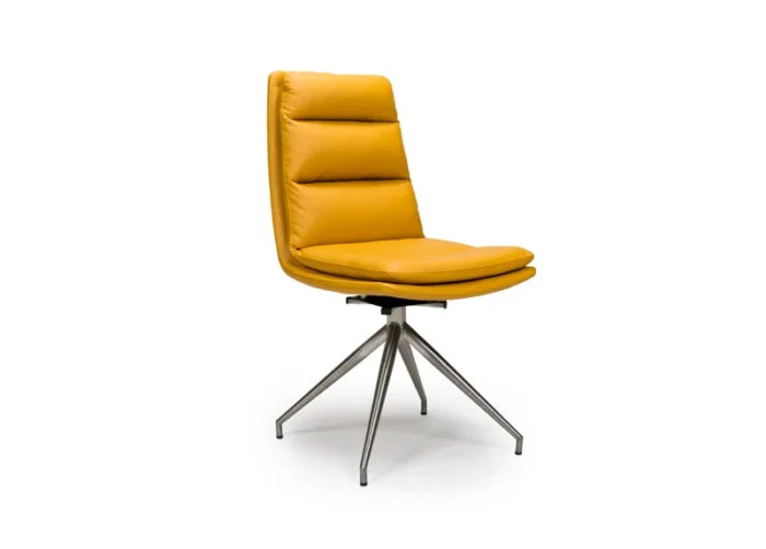 Nobo Chair Ochre Brushed Steel