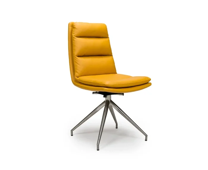 Nobo Chair Ochre Brushed Steel